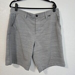 Hurley Mens Size 36 Gray Heathered Hybrid Shorts Golf Walk Casual